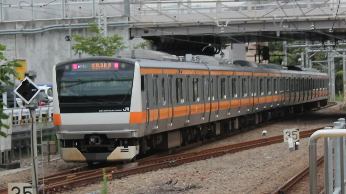 拝島駅を出発した6両編成の五日市線E233系電車