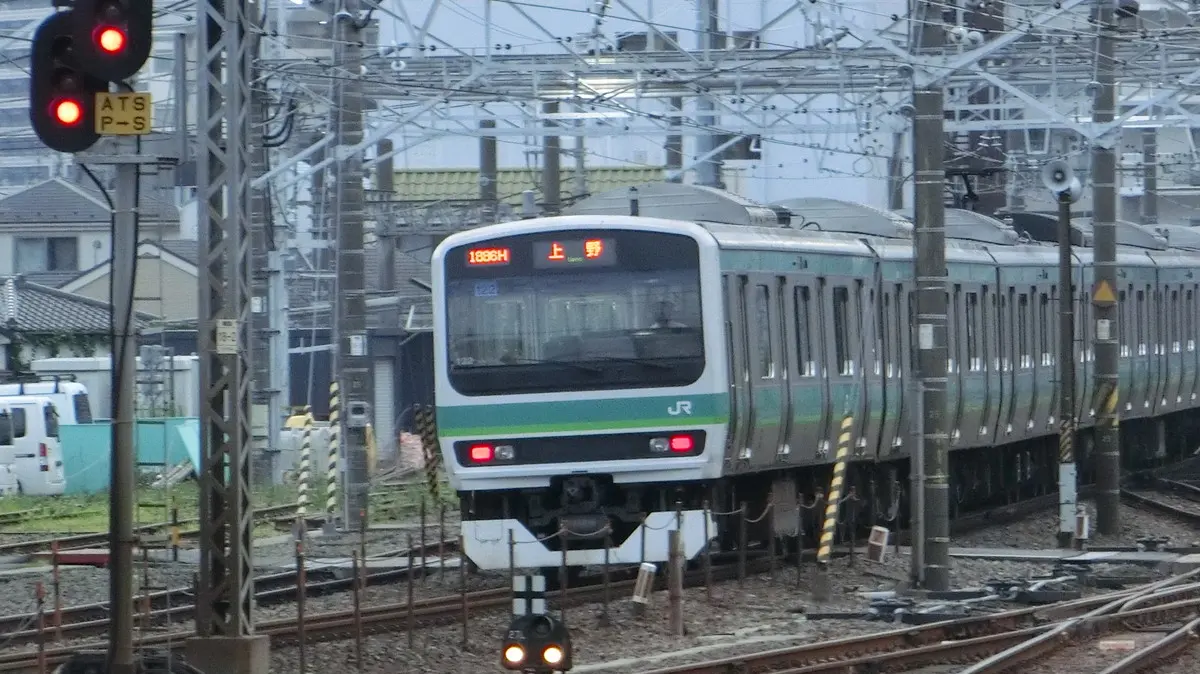 常磐線快速に直通する成田線我孫子支線E231系電車（金町駅）