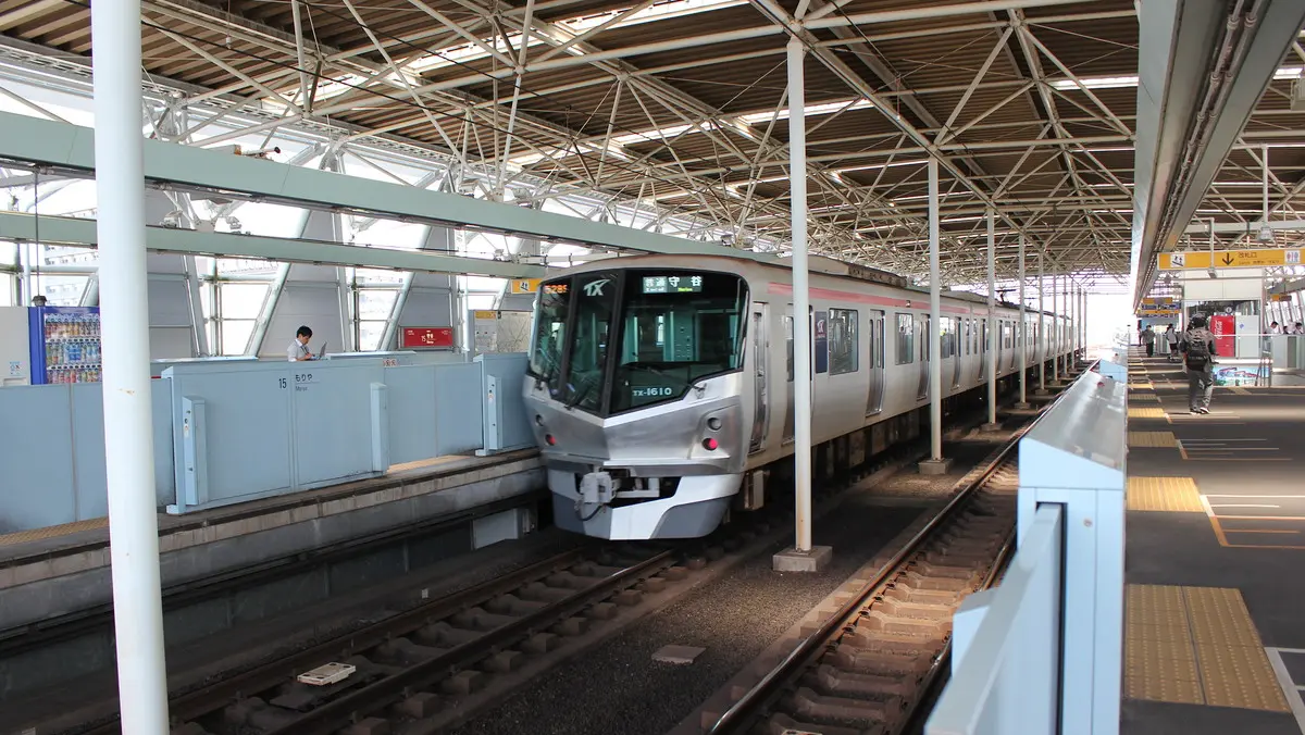 Tsukuba Express TX-1000 series train heading to the depot from Moriya Station