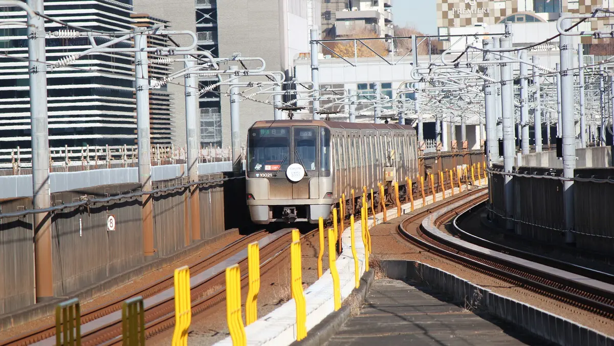 Yokohama Municipal Subway Green Line 10000 series train departing from Center-Minami Station